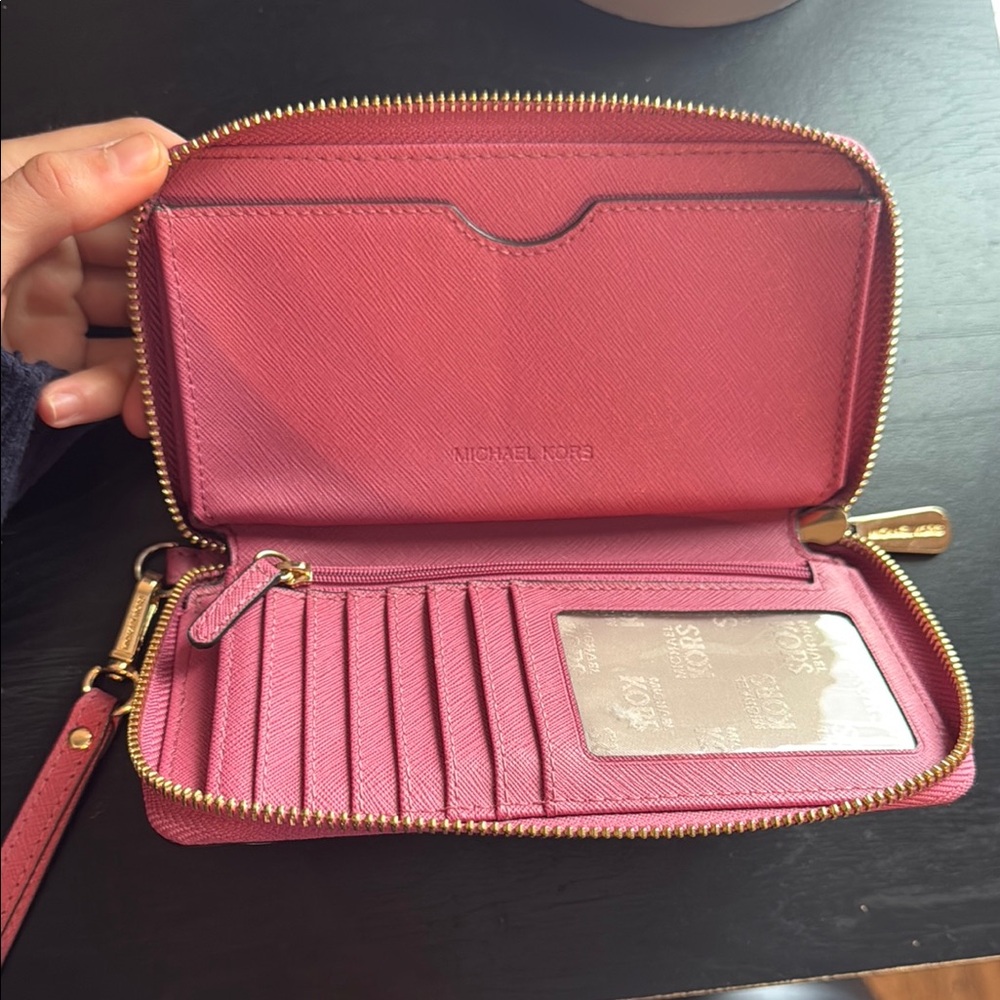 Michael Kors Pink Leather Wristlet Clutch - Picture 4 of 8